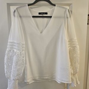 Sugar Lips Long Sleeve White Lace Top. Size Small.